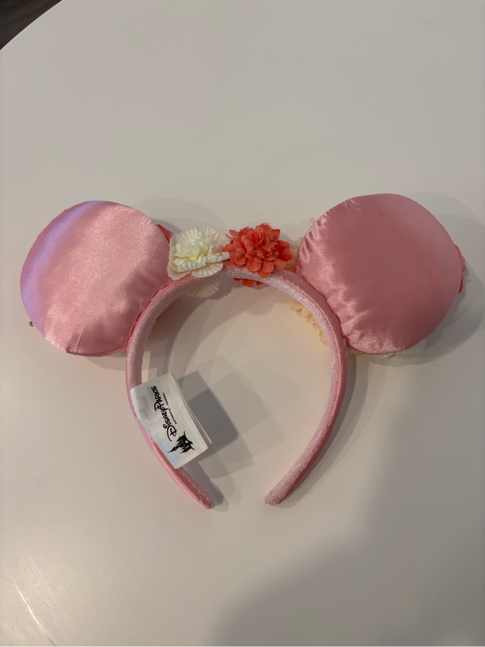 Floral Pink Disney Ears with Decorative Flowers - Picture 2 of 2